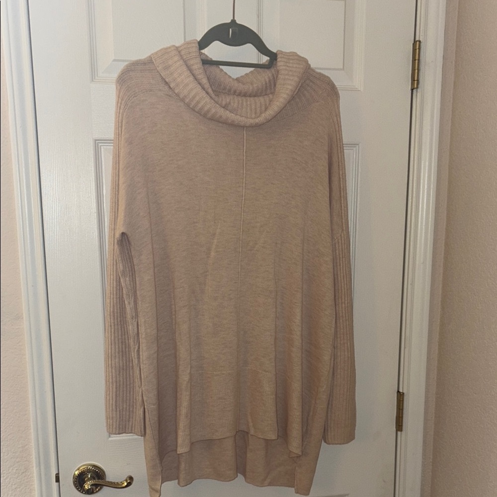 Soft Surroundings Tan Turtleneck Sweater Lightweight Knit